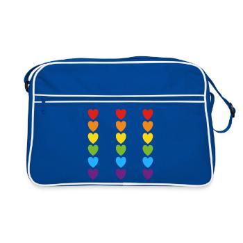 Cœurs arc-en-ciel de la fierté - Sac Retro - bleu/blanc - Devant