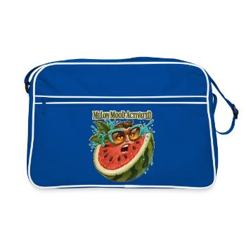 Melon Mood Activated Funny Watermelon Face - Retro Bag - blue/white - Front
