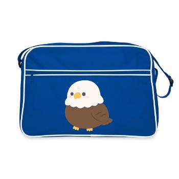 Weißkopfseeadler - Retro Tasche - Blau/Weiß - Vorne