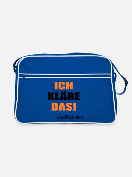 Umwelttechnologe Abwasser - Retro Tasche - Blau/Weiß - Vorne