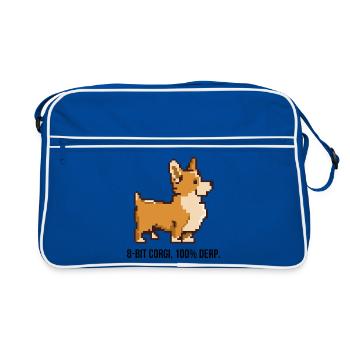 T-shirt 8-bit Pixel Corgi - Sac Retro - bleu/blanc - Devant