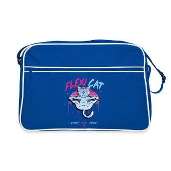 Flexi Cat stretches wonderfully - Retro Bag - blue/white - Front