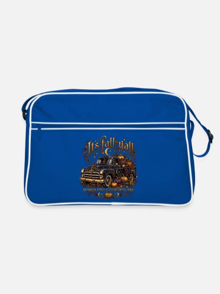 Es fällt himmlischer Lastwagen - Retro Tasche - Blau/Weiß