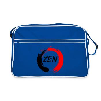Zen écrit en enso zen cercle rouge et noir - Sac Retro - bleu/blanc - Devant