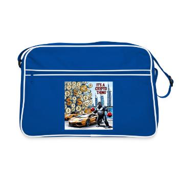 Krypto-Gorilla City Drive - Retro Tasche - Blau/Weiß - Vorne