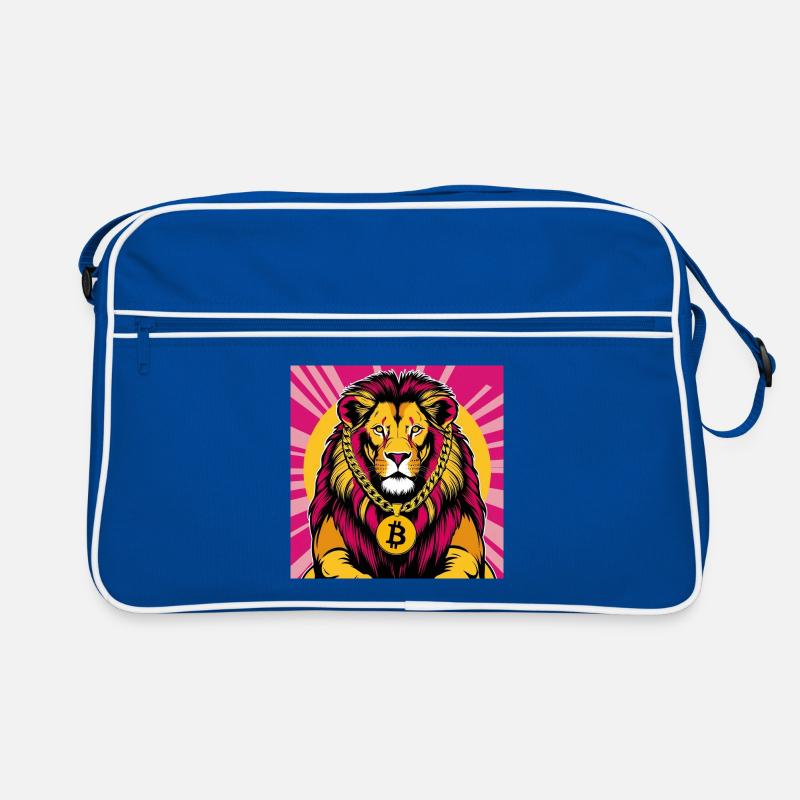 Krypto-Löwe Neon Pop Kunst Retro Tasche