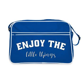 enjoy the little things - Retro Bag - blue/white - Front