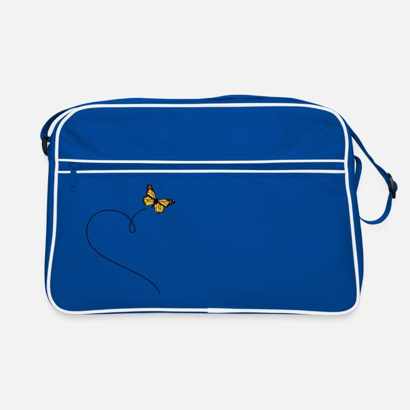 Schmetterling mit Herz Retro Tasche