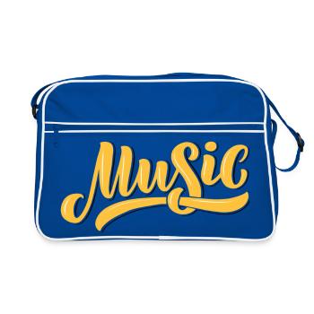 Conception musicale illustrative avec des tons chauds - Sac Retro - bleu/blanc - Devant