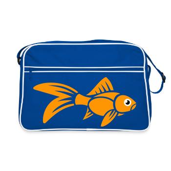 Poisson rouge stylisé - Sac Retro - bleu/blanc - Devant