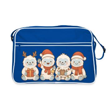 Yétis Enfants Garçons Filles Noël Yétis - Sac Retro - bleu/blanc - Devant