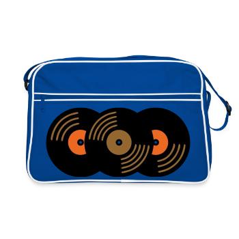 Collection de disques vinyles Fan de musique - Sac Retro - bleu/blanc - Devant