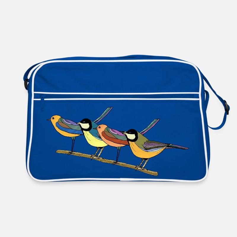 Bunte Vögel Retro Tasche