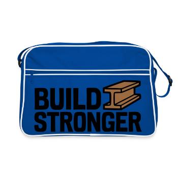 Build Stronger Logo - Retro Bag - blue/white - Front