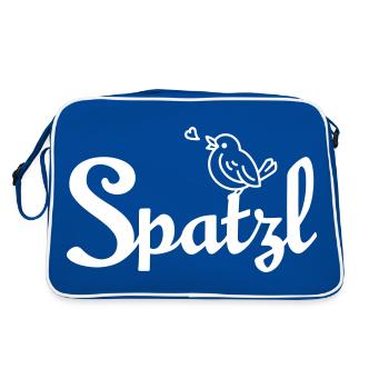 Spatzl – Kosename der Bayern - Retro Tasche - Blau/Weiß - Hinten
