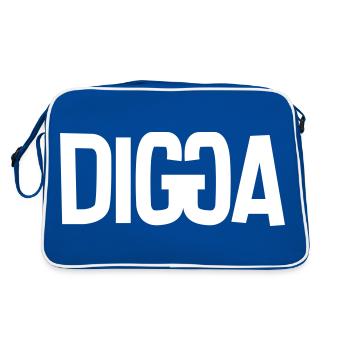 DIGGA - Retro Tasche - Blau/Weiß - Hinten