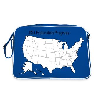 Conception de carte à remplir USA Roadtrip - Sac Retro - bleu/blanc - Dos