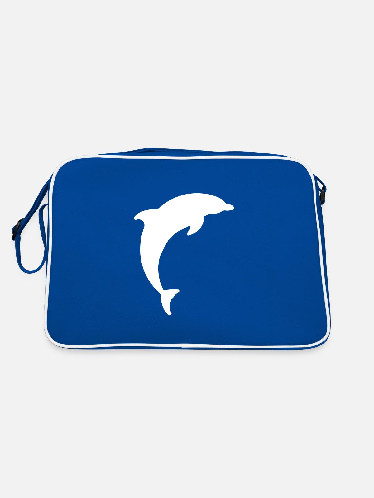 logo de dauphin - Sac Retro - bleu/blanc - Dos