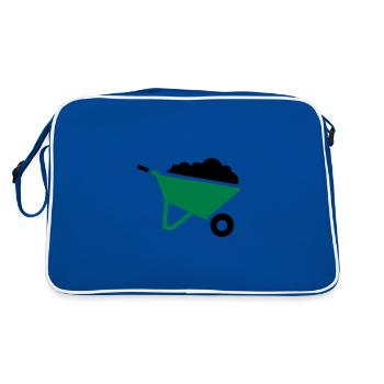 Wheelbarrow Symbol - Retro Bag - blue/white - Back