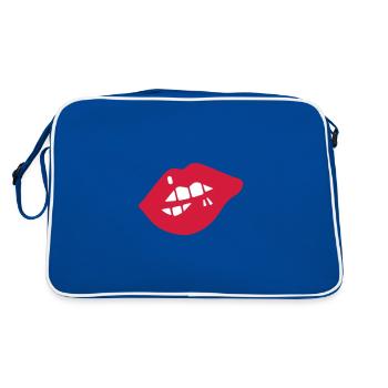 Icône Lèvres - Sac Retro - bleu/blanc - Dos