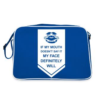 my face definitely will - Retro Tasche - Blau/Weiß - Hinten
