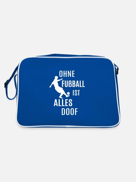 Fußball Fan Fußballspiel Fußballer Geschenkidee - Retro Tasche - Blau/Weiß - Hinten