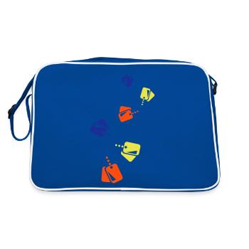 Icône d’icône de badge - Sac Retro - bleu/blanc - Dos