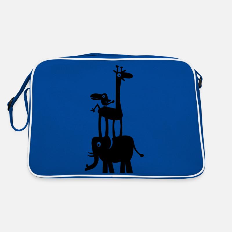 Funny_Zoo - Retro Tasche - Blau/Weiß