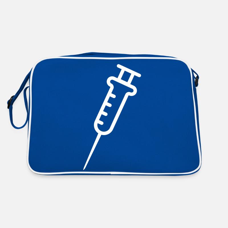 Syringe white, vector graphics Retro Bag