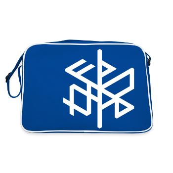 Thuringian "Þuringa" hexa binding rune, right / cw, QRF0 © - Retro Bag - blue/white - Back