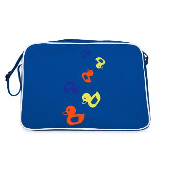 Icône de canard - Sac Retro - bleu/blanc - Dos