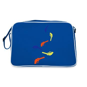 Weapon Symbol Pistol - Retro Bag - blue/white - Back