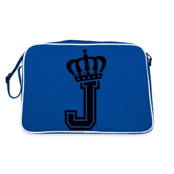 Buchstabe J - Retro Tasche - Blau/Weiß - Hinten