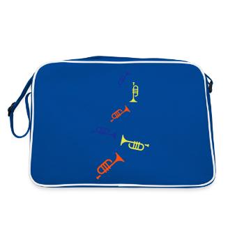 Musique d’instrument de trompette - Sac Retro - bleu/blanc - Dos
