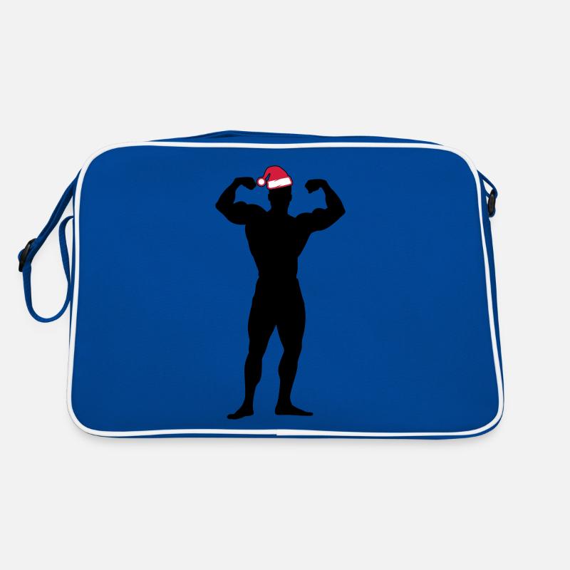 Bodybuilding Christmas Santa Gym Workout Retro Bag