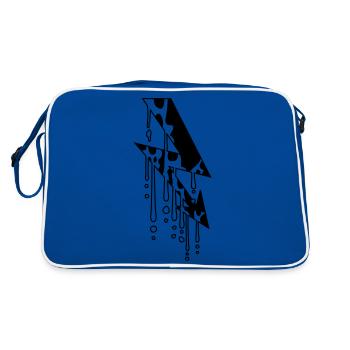 electricity color melt drops graffiti electric - Retro Bag - blue/white - Back