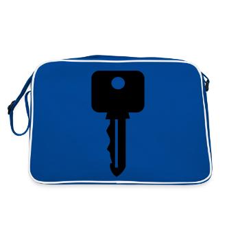 Clé - clé - idée cadeau - Sac Retro - bleu/blanc - Dos
