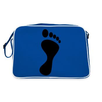 fuß - Retro Tasche - Blau/Weiß - Hinten