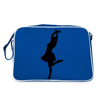 ballet tänzerin - Retro Tasche - Blau/Weiß - Hinten