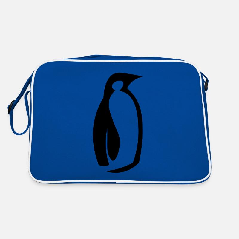 Pinguin - Papa Pinguin - Geschenkidee - Retro Tasche - Blau/Weiß