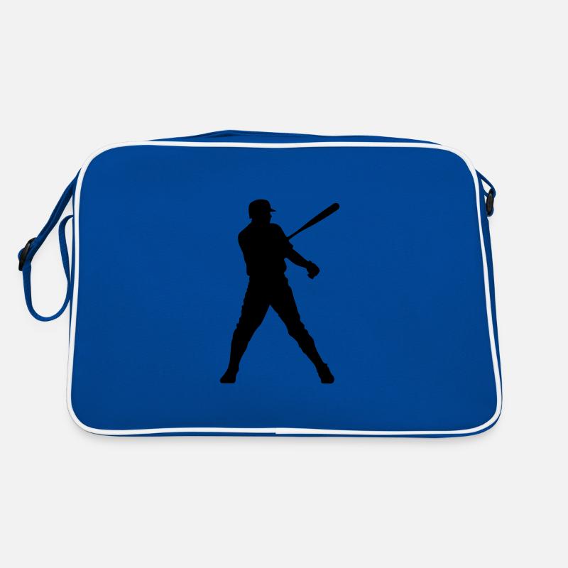 Baseball Mann Silhouette Retro Tasche