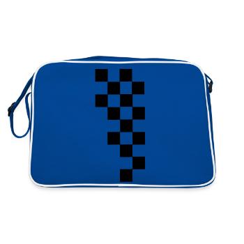 RACING FLAG - Retro Tasche - Blau/Weiß - Hinten