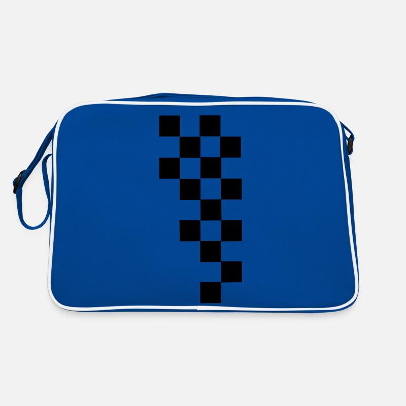 RACING FLAG - Retro Tasche - Blau/Weiß