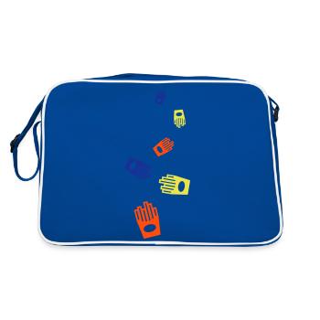 Pommes fast food symbol - Retro Tasche - Blau/Weiß - Hinten