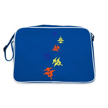Vogelscheuche - Retro Tasche - Blau/Weiß - Hinten