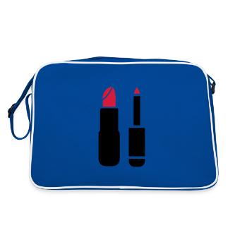 Maquillage Cosmétiques - Sac Retro - bleu/blanc - Dos