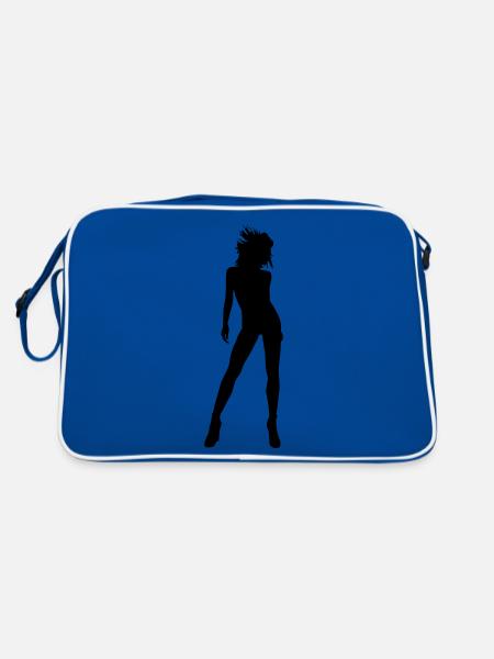 tänzerin - Retro Tasche - Blau/Weiß - Hinten