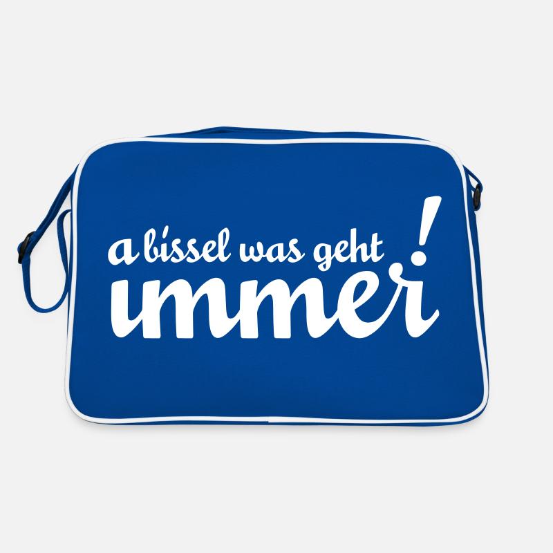 A bissel was geht immer – mit oder ohne Stenz - Retro Tasche - Blau/Weiß