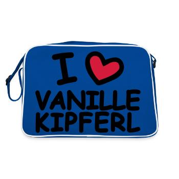 I Love Vanillekipferl - Retro Tasche - Blau/Weiß - Hinten