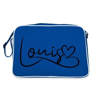 Louis Nom Prénom Coeur Décor - Sac Retro - bleu/blanc - Dos